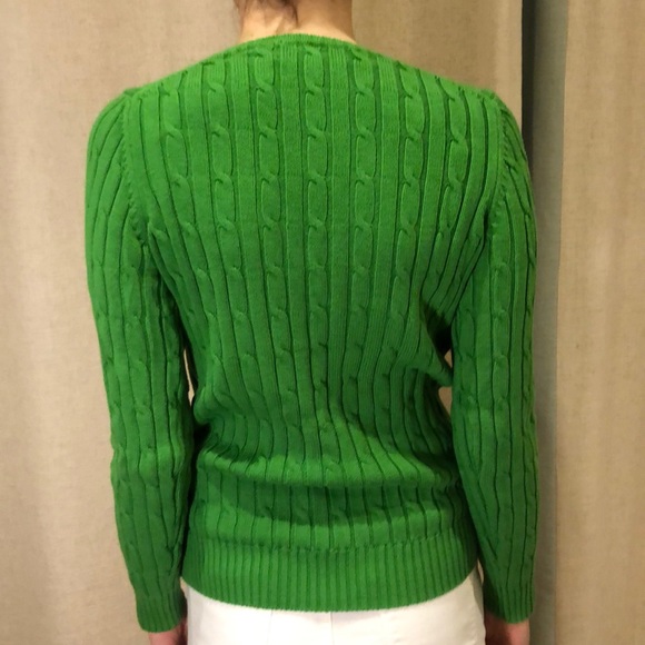 Vineyard vines green cable knit sweater - Picture 2 of 3
